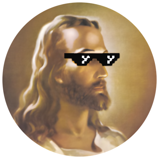 Jesus Coin — the painting with the pixel shades